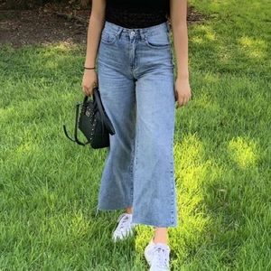 cotton on wide leg cropped jeans